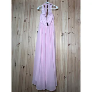 NWT Lulus Marilina Light Pink Pleated Twist-Front Maxi Dress Bridesmaid Gala L thumbnail 6