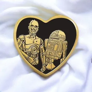 Star Wars R2D2 & C-3PO heart shape tac pin thumbnail 2