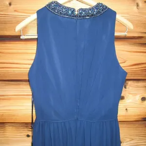 NWT Mac Duggal 55147 Navy Bejeweled Neckline Pleated Chiffon Gown MISMARKED SIZE thumbnail 12