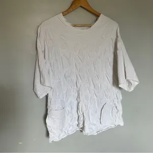 27 Aug A.M. Textured White Oversized Tunic Top – Size X-Large. ONE OF A KIND thumbnail 5