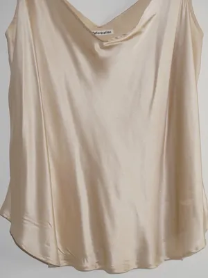 Reformation Champagne 100% Silk Tank Top Size: 2X Neutral Adjustable Straps thumbnail 3