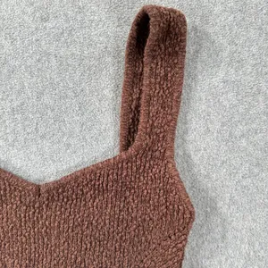 By Together Brown V-Neck Cropped Tank Top Size Small Textured Knobby Sleeveless thumbnail 2