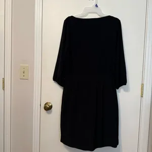 White House Black Market Elegant Black Dress with Belt thumbnail 3