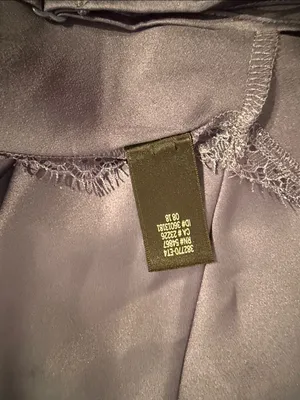 Victoria's Secret Satin Slip pullover lace Gray large adjustable straps lingerie thumbnail 8