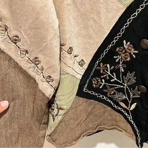 Vintage Embroidered Patchwork Bohemian Button Down Jacket  Medium thumbnail 6