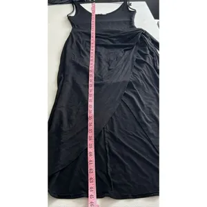 Reformation Black Wrap Midi Dress Tie Waist Sustainable Lyocell Stretch Size S thumbnail 11