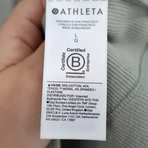 Athleta Hoodie Women Large Green Knit Ribbed Cotton Stretch Long Sleeve Pullover thumbnail 4