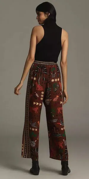 Farm Rio Tropical Print Pull-On Straight Leg Pants, Size M thumbnail 5