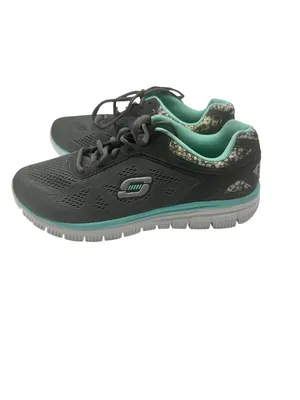 Skechers 9 Womens Athletic Shoes Snake Print Gray & Mint Green thumbnail 14