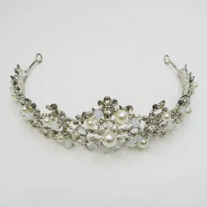Wedding Tiara - Azazie Avenetian Rhinestone and Pearl Tiara thumbnail 3