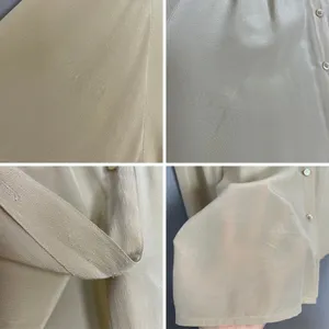 Vintage Nordstrom Silk‎ Blouse Cream Women Button-Up Long Sleeve Top Hong Kong thumbnail 15