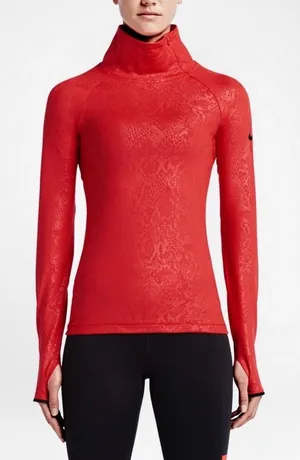 Nike Red Turtleneck Long-Sleeve Performance Top thumbnail 1