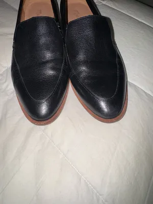 Madewell Black Leather Slip-On Loafers with Brown Sole thumbnail 3