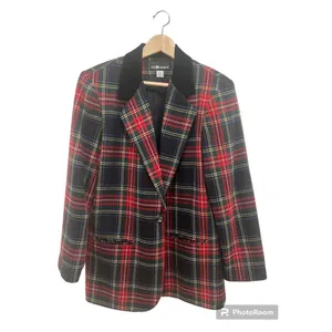 Vintage Sag Harbor Tartan Plaid Blazer 90s Heritage Prep Size 12 thumbnail 2