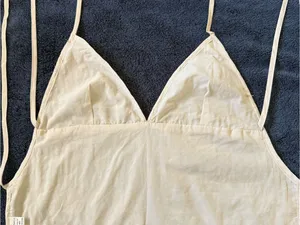 Y2k Sequin Beaded Halter Top Ivory Fairycore Coquette Party Going Out Corset thumbnail 9
