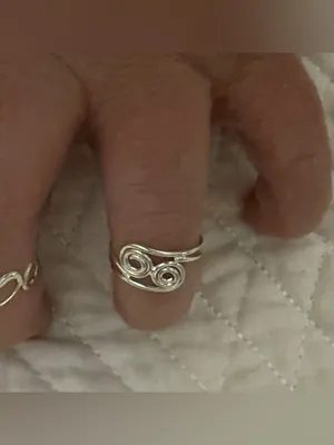 Sterling Silver Open Heart and Swirl Ring Set thumbnail 5