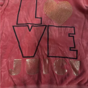 Y2K Vintage Juicy Couture coral Hoodie with Love Graphic bling size large thumbnail 3