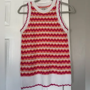 LOFT colorful knit scalloped tank sweater thumbnail 5
