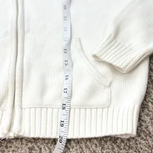 Brandy Melville Alana Knit Sweater Women XS/S Cream Hoodie Full Zip Cotton thumbnail 12