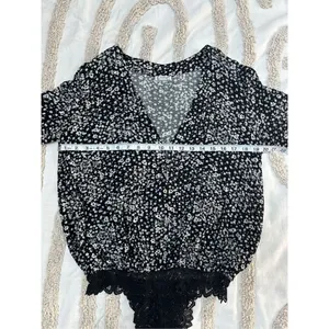 Intimately‎ Free People boho ruffle sleeve lace bodysuit size S BIN P thumbnail 10
