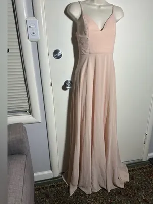 Lulu's Blush Spaghetti Strap V-Neck Maxi Dress thumbnail 3