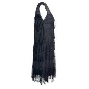 Garnet‎ Hill Babydoll Dress S Sheer Lace Overlay Bow Tie Whimsigoth Dark Fairy thumbnail 7