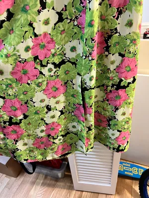 WAYF Floral Green & Pink Midi Dress thumbnail 2