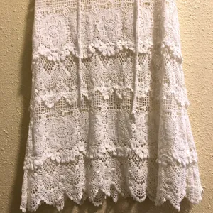 Boho Gypsy Beach Swim Cover Up White S thumbnail 5
