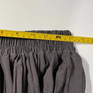 Women's Charcoal Gray Pleated Maxi Skirt Elastic Waistflowy Midi Skirt Casual‎ thumbnail 5