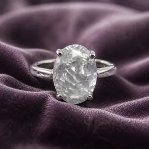& Other Stories Gorgeous Stainless Steel Silver w/ Gorgeous Frosted Cream Color Gemstone Size 8 thumbnail 2