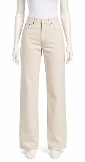 Djerf Avenue Relaxed Jeans 100% Organic cotton button fly cream Size 25 NWOT thumbnail 1