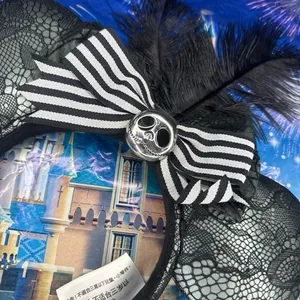Disney parks nightmare before Christmas lace feather Halloween Minnie ears thumbnail 2