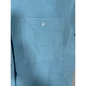 Vintage Orvis Short Sleeve Linen Cotton Blend Button Front Shirt Teal Blue Sz 6‎ thumbnail 6