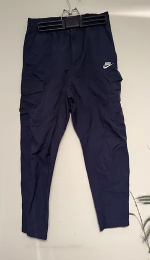 Nike Womens Sportswear Cargo Pants Navy Blue Tapered Elastic‎ Waist Small thumbnail 1