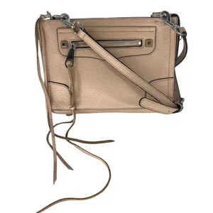 Rebecca Minkoff Regan Crossbody Bag Taupe Leather Zip Front‎ thumbnail 3