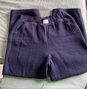 OFFLINE by aerie Coffee Run trousers Deep Navy Quilted Wide-Leg Lounge Pants thumbnail 1