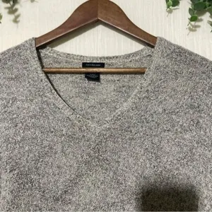 Calvin Klein Jeans Sweater Womens L Gray Marled V Neck Long Sleeve Pullover thumbnail 3