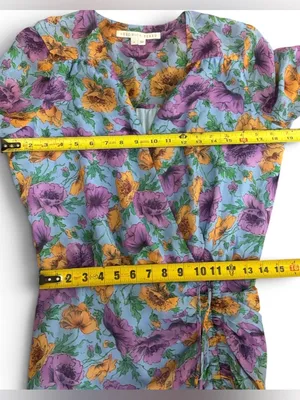 VERONICA BEARD 100% Silk Sean Floral-Printed Ruched Dress | Size 6🌸 thumbnail 16