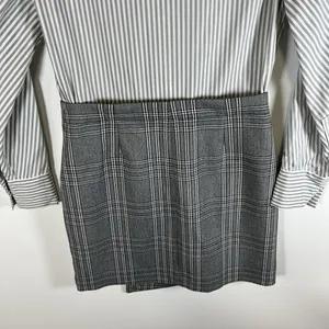 Maje Shirt Skirt Dress Gray And Black Plaid‎ Women’s Size 2/medium Office Classy thumbnail 9