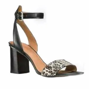 Coach Paige Leather and Black and White Snake Block Heel Sandals Size 5 thumbnail 1