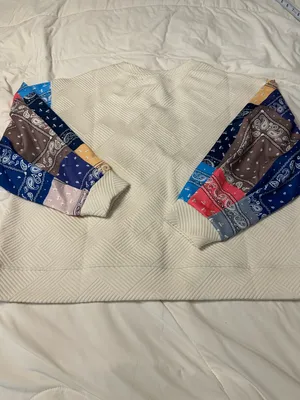 See and Be Seen Pullover Sweatshirt with Bandana Sleeves - NWOT - S (Oversized) thumbnail 5