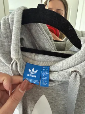 Slouchy Gray Adidas Hoodie thumbnail 6