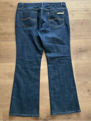 Michael Kors Blue Flare Jeans Size 12 Stretch Denim Mid Rise Classic Fit Flare thumbnail 7