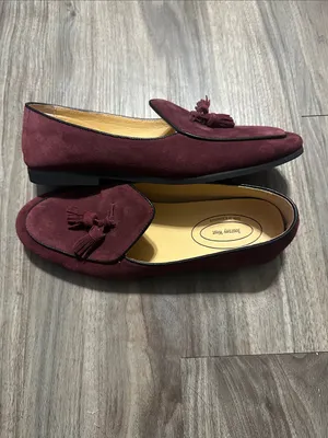 Journey West, Women's Tassel Loafers in Deep Wine Suede. thumbnail 9
