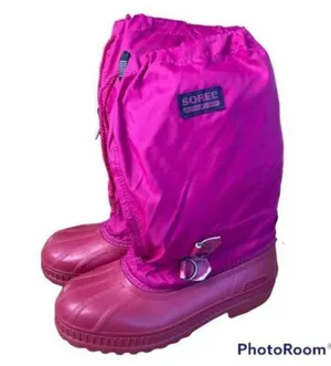 SOREL Pink Rubber Canvas‎ Pull On Mid Insulated Boots Outdoor Women's Shoes 5 thumbnail 1