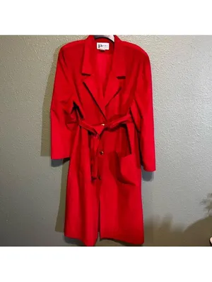 RARE 50’S HELGA RED ULTRA-SUEDE Vintage COAT with BELT 60s Da-rue of California thumbnail 2