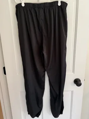House of Harlow 1960 Black Satin Sleep Jogger Pajama Pants XL thumbnail 3