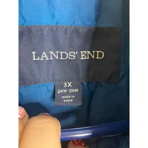 Lands' End Quilted Jacket Womens 3X Blue Good Primaloft Insulated Full Zip Coat thumbnail 3