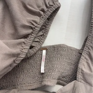 FREE PEOPLE cross of sunlight brown linen sexy travel vacation weekend dress thumbnail 3