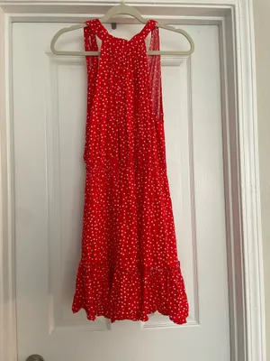 Red and white polka dot dress thumbnail 2